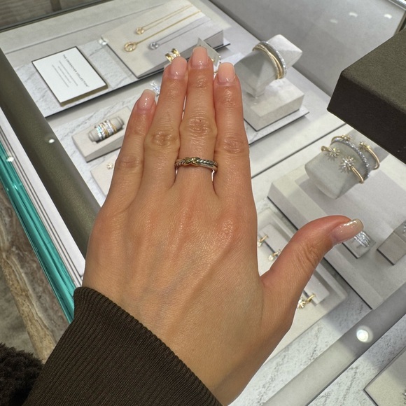 David yurman crossover ring Elegant Silver and Gold Women's Ring - Picture 6 of 7